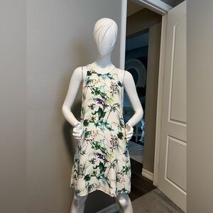 Amour Vert Floral Print Silk A Line Dress size XS